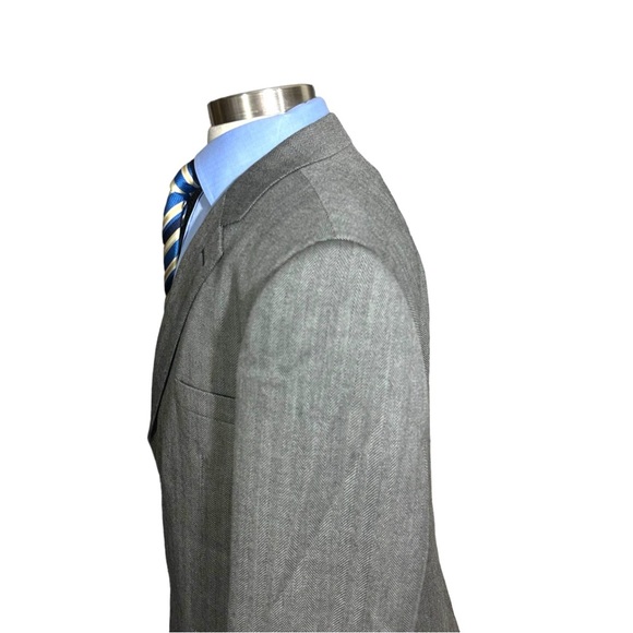 Joesph & Feiss 100% Lambswool Mens Grey & Black Stripe Sports Jackets Size 44L - Picture 5 of 16